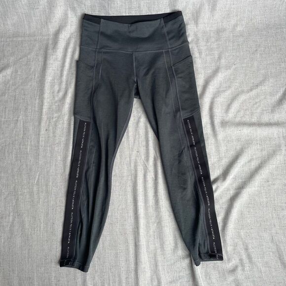 Athleta Allyson Felix Gray Ultimate Stash Legend Leggings Women's‎ Small - Picture 1 of 9